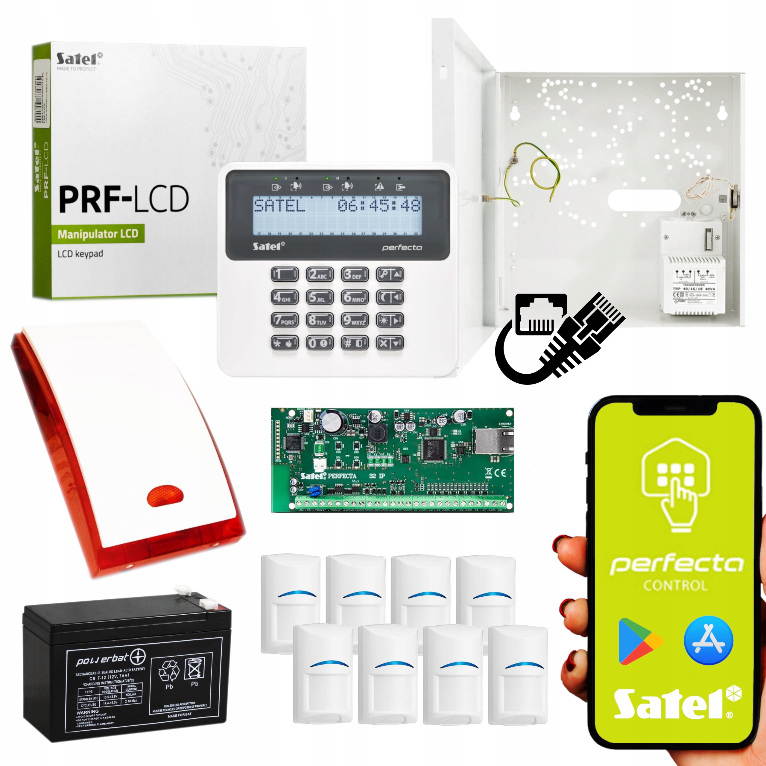 Poplachová ústredňa Satel PERFECTA-IP 32 + 12 ďalších produktov